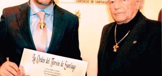 Sr. D. Jamal Satli Iglesias y el Excmo. Sr. D. Santiago de Santiago, Escultor.